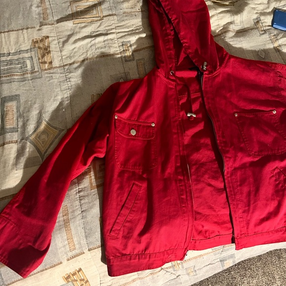Red denim jacket - Picture 3 of 3
